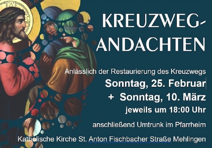 Plakat zu den Kreuzwegandachten St. Anton
